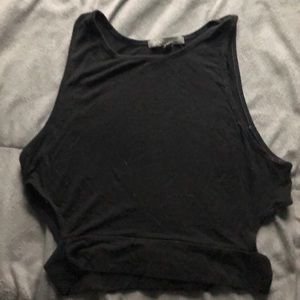 Black crop top with holes in the side